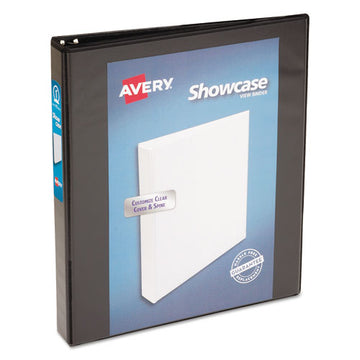 Avery® Showcase Economy View Binder With Round Rings, 3 Rings, 1" Capacity, 11 X 8.5, Black freeshipping - TVN Wholesale